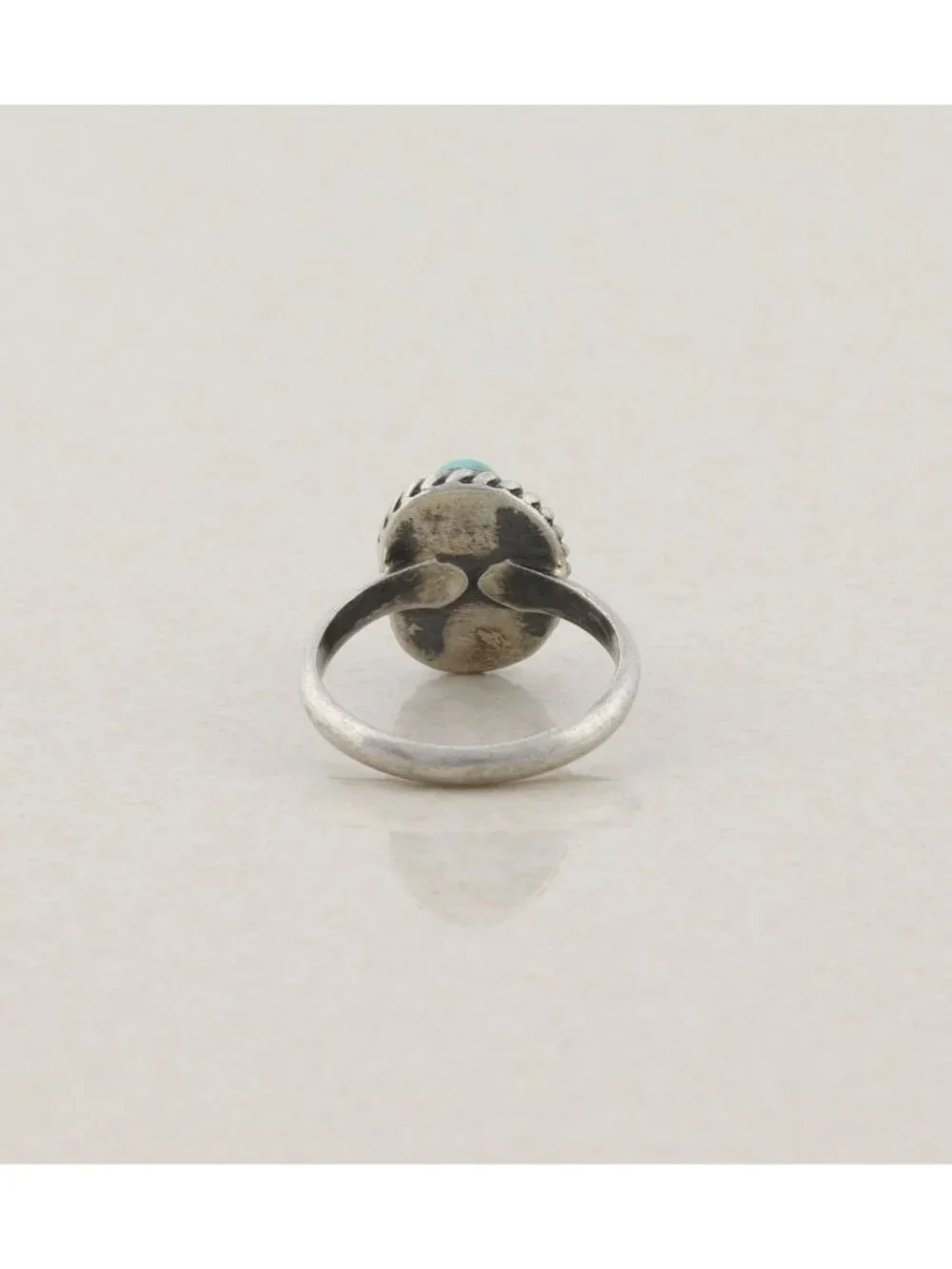 Sterling Silver Natural Turquoise Ring Size 5 1/2 Woman Teen Child Pinky - Picture 5 of 6